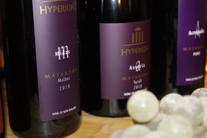 Bottles of wine from Hyperion Vineyard Matakana