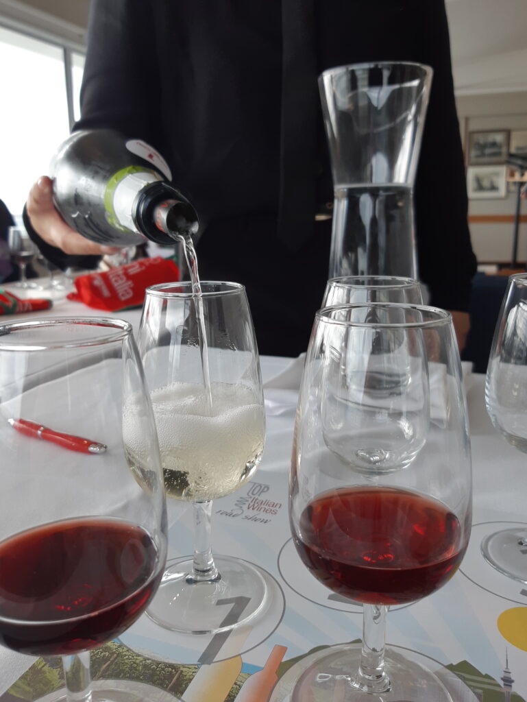 Pouring wine at italian Masterclass